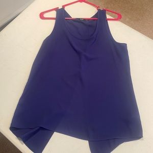 Express purple tank blouse with split in back
